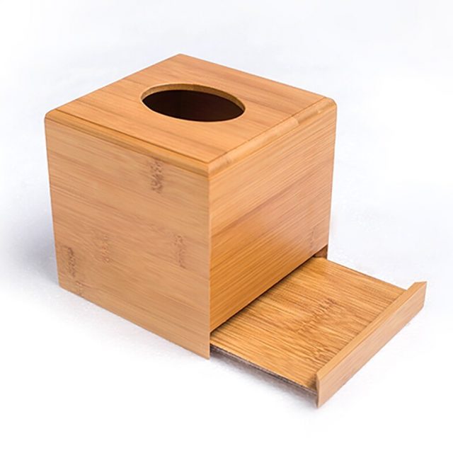 Modern Style Square Bamboo Tissue Box | Bamboo Mix