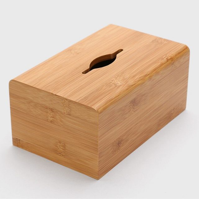 European Style Bamboo Tissue Box 